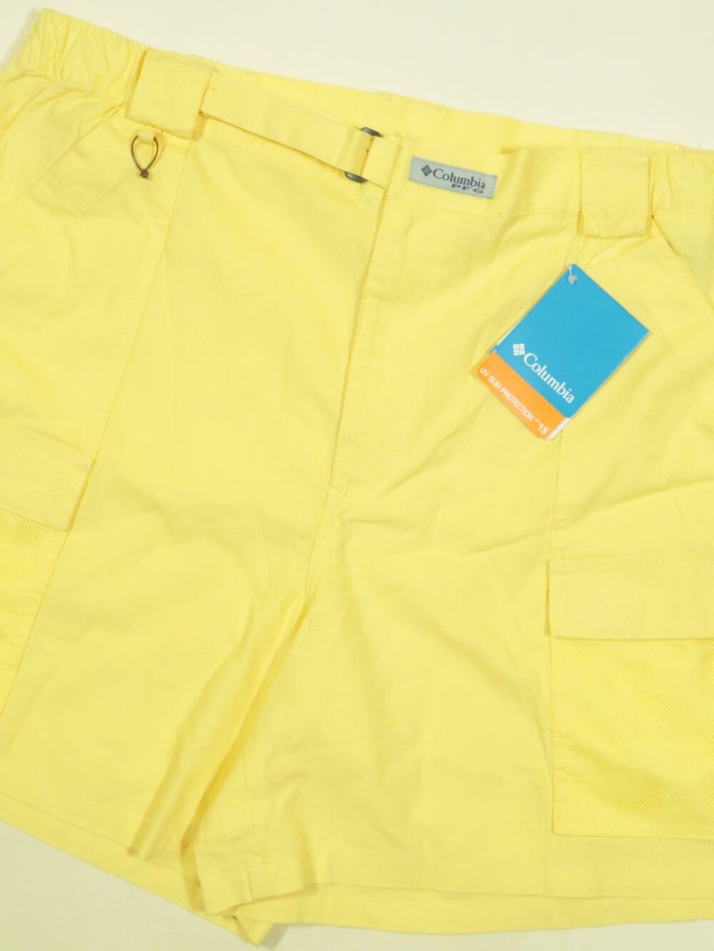 Columbia PFG Half Moon Shorts Mens XL Yellow Cotton Fishing Cargo New